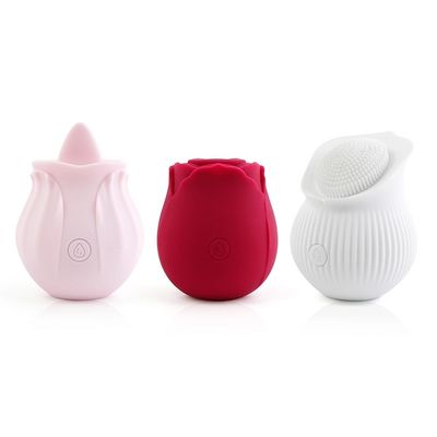 Erotic Sex Shop Rose Oral Clitoral Sucking Vibrator , Rechargeable Waterproof Clit Sucker Nipple Stimulator Sex Toys